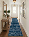 Marrakesh Lattice Collection Area Rug - Casablanca (Navy Blue) Runner Navy Blue  lifestyle 62