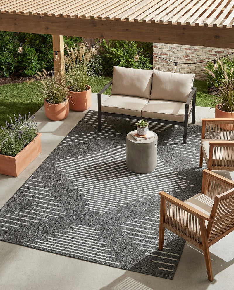 Urban Terrace Collection Area Rug -  Chelsea (Charcoal Gray) Rectangle Charcoal Gray  lifestyle 20
