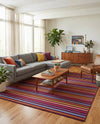 Seaside Stripes Collection Area Rug - Azul Rectangle Multi  lifestyle 43