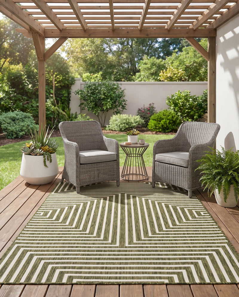 Urban Terrace Collection Area Rug -  Astoria (Green) Rectangle Green  lifestyle 16
