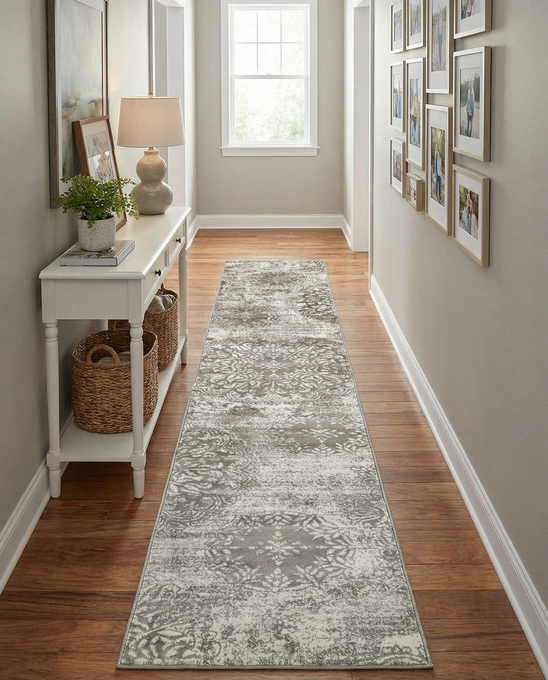 Riviera Elegance Collection Area Rug -  Monaco (Light Gray) Runner Light Gray  lifestyle 45