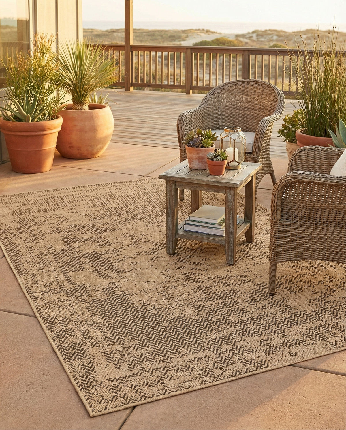 Sahara Sands Collection Area Rug -  Tanis Rectangle Natural  lifestyle 3