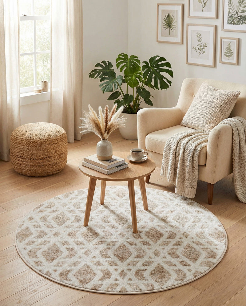 Coastal Haven Collection Area Rug -  Seafarer Round Ivory  lifestyle 35
