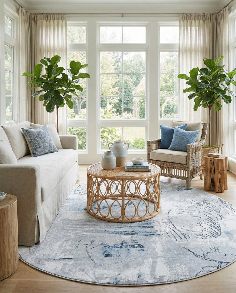 Aegean Elegance Washables Collection Area Rug -  Paros Round Ivory Gray  lifestyle 26