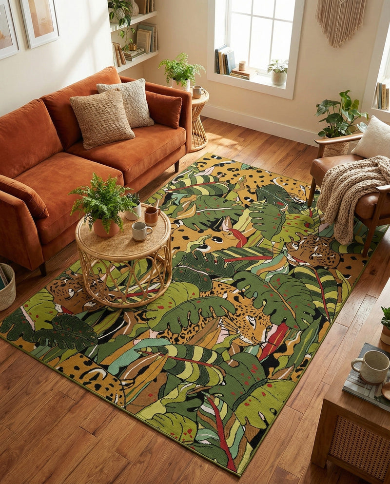 Seaside Blooms Collection Area Rug -  Sorrento Rectangle Green  lifestyle 7