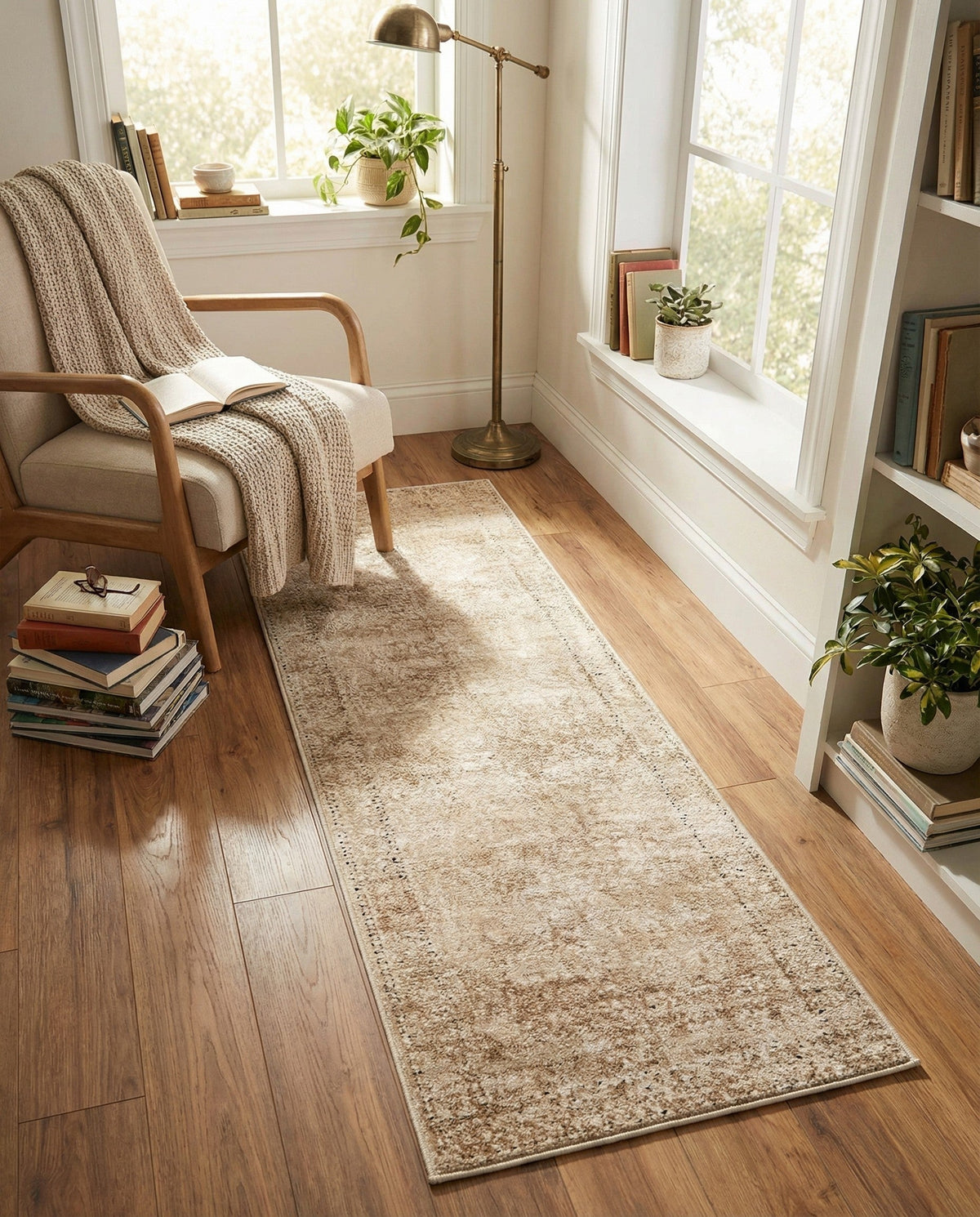 Coastal Manor Collection Area Rug -  Marina Runner Beige  lifestyle 74