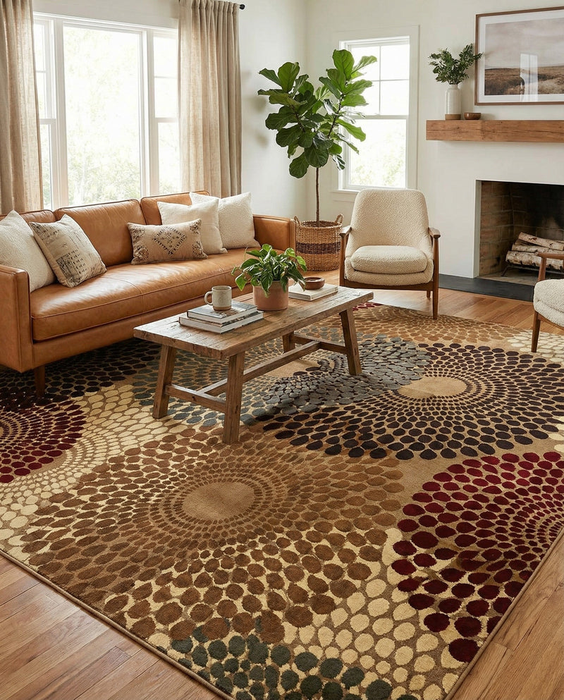 Bistro Lounge Collection Area Rug -  Cappuccino Rectangle Beige  lifestyle 24