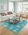 Seaside Haven Rugs Collection Area Rug -  Beachcomber Square Teal  lifestyle 82