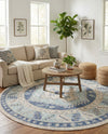 Savannah Series Collection Area Rug -  Augusta (Sky blue) Round Sky blue  lifestyle 78