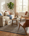 Woven Seaside Jute Collection Area Rug - Nantucket Rectangle Navy Ivory  lifestyle 36