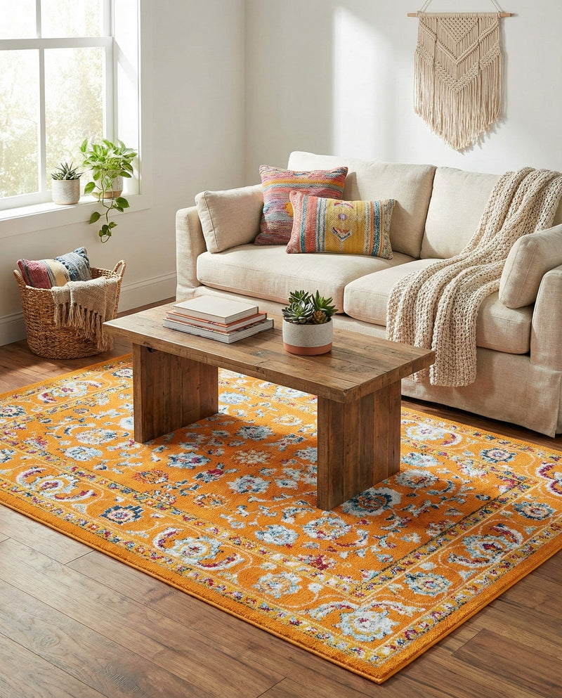 Adriana Terrace Collection Area Rug -  Positano (Orange) Rectangle Orange  lifestyle 19