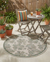 Coastal Terrace Collection Area Rug -  Marina Round Ivory and Beige  lifestyle 59