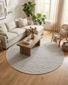 Garden Lattice Charm Collection Area Rug - Arbor (Grey) Round Grey  lifestyle 42