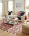 Seaside Haven Rugs Collection Area Rug - Sapphire (Rust Red) Rectangle Rust Red  lifestyle 12