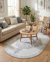 Heritage Elegance Collection Area Rug -  Winterthur (white Gray) Oval white Gray  lifestyle 73