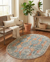 Seville Stripes Collection Area Rug -  Granada (Brick Red) Oval Brick Red  lifestyle 43