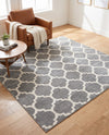 Lattice Gardens Collection Area Rug -  Bloomfield (Dark Gray) Square Dark Gray  lifestyle 78