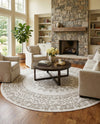 Patio Heritage Collection Area Rug -  Lafayette (Gray) Round Gray  lifestyle 42
