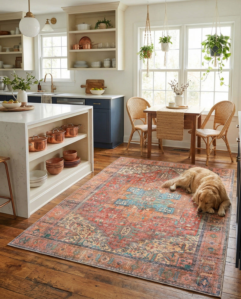 Heritage Elegance Collection Area Rug -  Windsor (Rust Red) Rectangle Rust Red  lifestyle 17