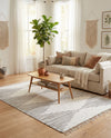 Thar Cotton Collection Area Rug - Jaisalmer (White) Rectangle White  lifestyle 20