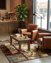 Bistro Lounge Collection Area Rug -  FlatWhite Rectangle Multi  lifestyle 3
