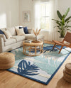Bahama Breeze Outdoor Collection Area Rug -  CatCay Rectangle Gray Blue  lifestyle 23