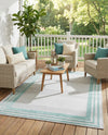 Bahama Breeze Outdoor Collection Area Rug -  Abaco Rectangle Gray Teal  lifestyle 41