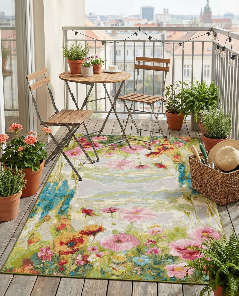 Seaside Blooms Collection Area Rug -  Amalfi Rectangle Multi  lifestyle 5