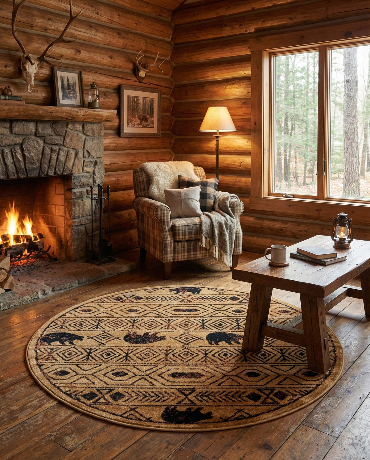 Frontier Trails Collection Area Rug -  Sedona Round Cedar  lifestyle 110