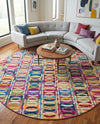 Urban Terrace Collection Area Rug -  Boardwalk Round Multi  lifestyle 47