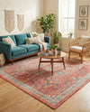 Seville Stripes Collection Area Rug -  Malaga (Brick Red) Square Brick Red  lifestyle 58