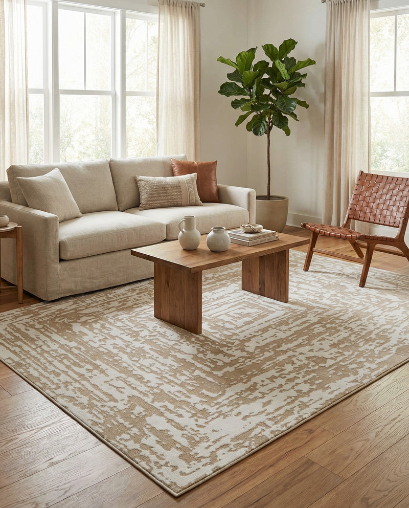 Sanctuary Retreat Collection Area Rug -  Asylum Rectangle White Bone  lifestyle 33