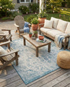 Tribal Terrace Treasures Collection Area Rug - Mayan Marina (Teal) Square Teal  lifestyle 62