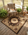 Versailles Elegance Collection Area Rug -  Louveciennes (Brown) Square Brown  lifestyle 34