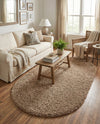 Plush Oasis Collection Area Rug - Serenity (Sandy Brown) Oval Sandy Brown  lifestyle 29