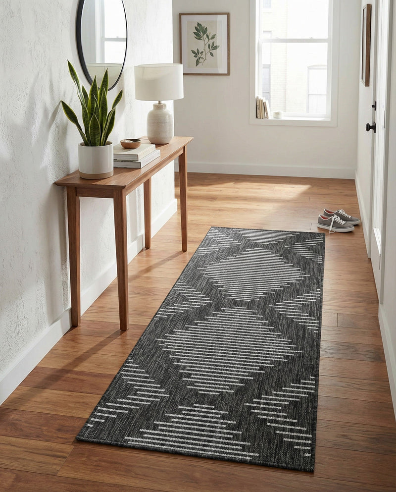 Urban Terrace Collection Area Rug -  Chelsea (Charcoal Gray) Runner Charcoal Gray  lifestyle 81