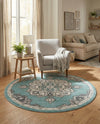 Beverly Grove Collection Area Rug - Melrose (Aqua) Round Aqua  lifestyle 49