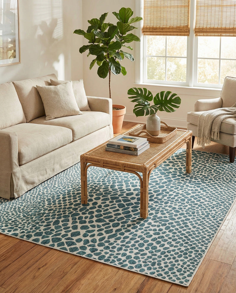 Urban Oasis Rugs Collection Area Rug -  Terrace (Teal) Rectangle Teal  lifestyle 18