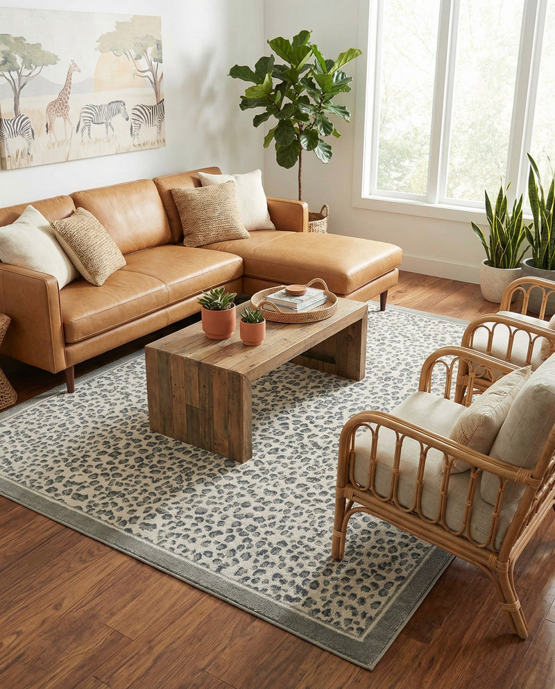 Savannah Sojourn Collection Area Rug - Serengeti Rectangle Gray  lifestyle 6
