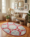 Arcadia Rugs Collection Area Rug -  Atlantis (Red) Oval Red  lifestyle 60