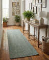 Highland Woven Jute Collection Area Rug - Glenmore (Green) Runner Green  lifestyle 22