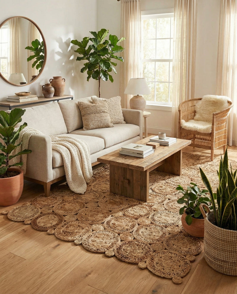 Woven Seaside Jute Collection Area Rug - Whittaker Rectangle Natural  lifestyle 19