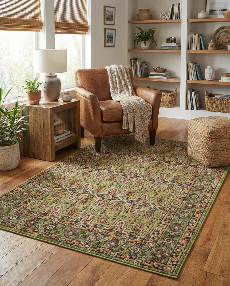Geneva Terrace Collection Area Rug -  Nyon Rectangle Green  lifestyle 25