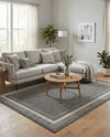 Terrace Fringe Collection Area Rug - Veranda (Black) Rectangle Black  lifestyle 7