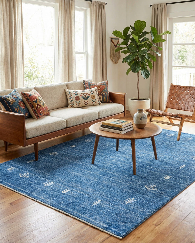 Zagros Shades Collection Area Rug -  Yasuj Rectangle Navy Blue  lifestyle 29