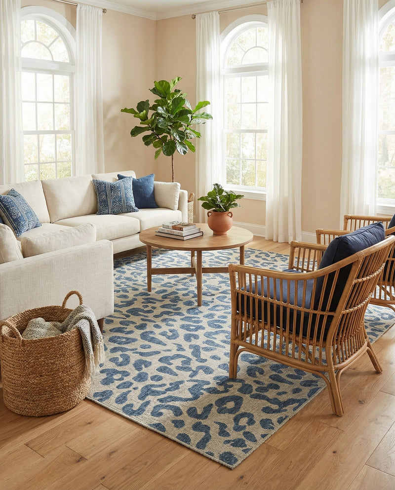 Savannah Escape Collection Area Rug -  Amazon (Blue) Rectangle Blue  lifestyle 33