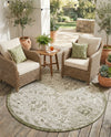 Tribal Terrace Treasures Collection Area Rug - Mayan Marina (Green) Round Green  lifestyle 65