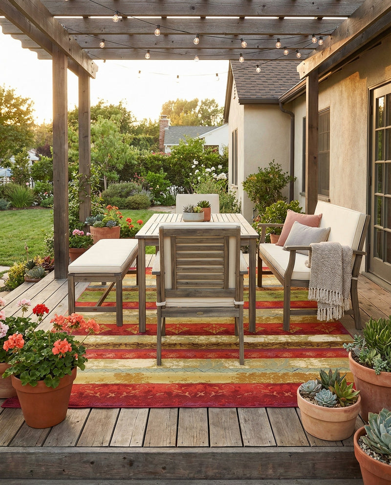 Urban Terrace Collection Area Rug -  Rooftop Rectangle Multi  lifestyle 17
