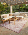 Tribal Terrace Treasures Collection Area Rug - Mayan Marina (Rust Red) Rectangle Rust Red  lifestyle 20
