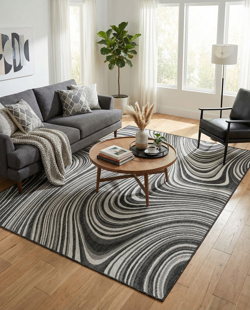 Urban Terrace Collection Area Rug - Soho Rectangle Charcoal  lifestyle 71